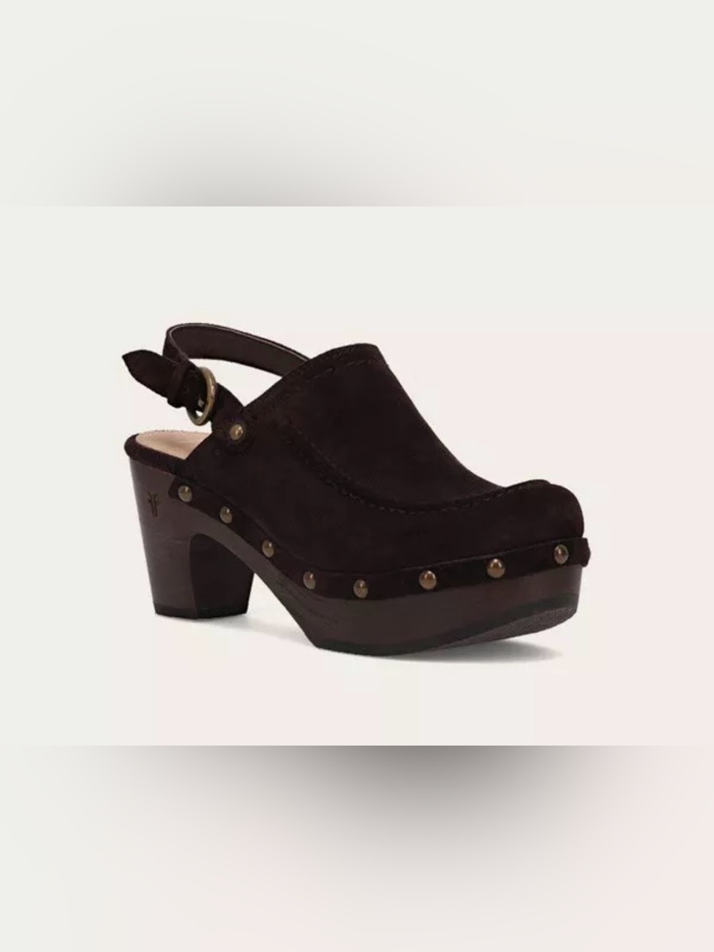 Frye Black Suede Studded Slingback Clogs (Jessica Slingback Clog)